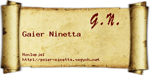 Gaier Ninetta névjegykártya